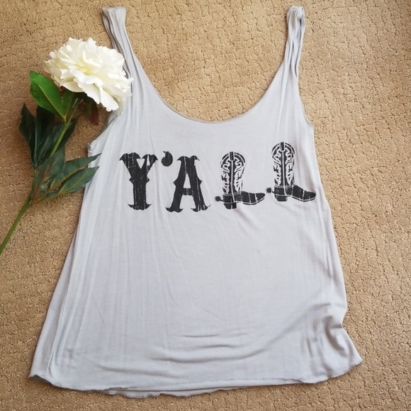 Papermoon Tops - Y'all Boots Tank Top